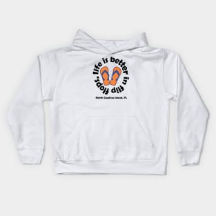 life is better in flip flops. orange logo Kids Hoodie